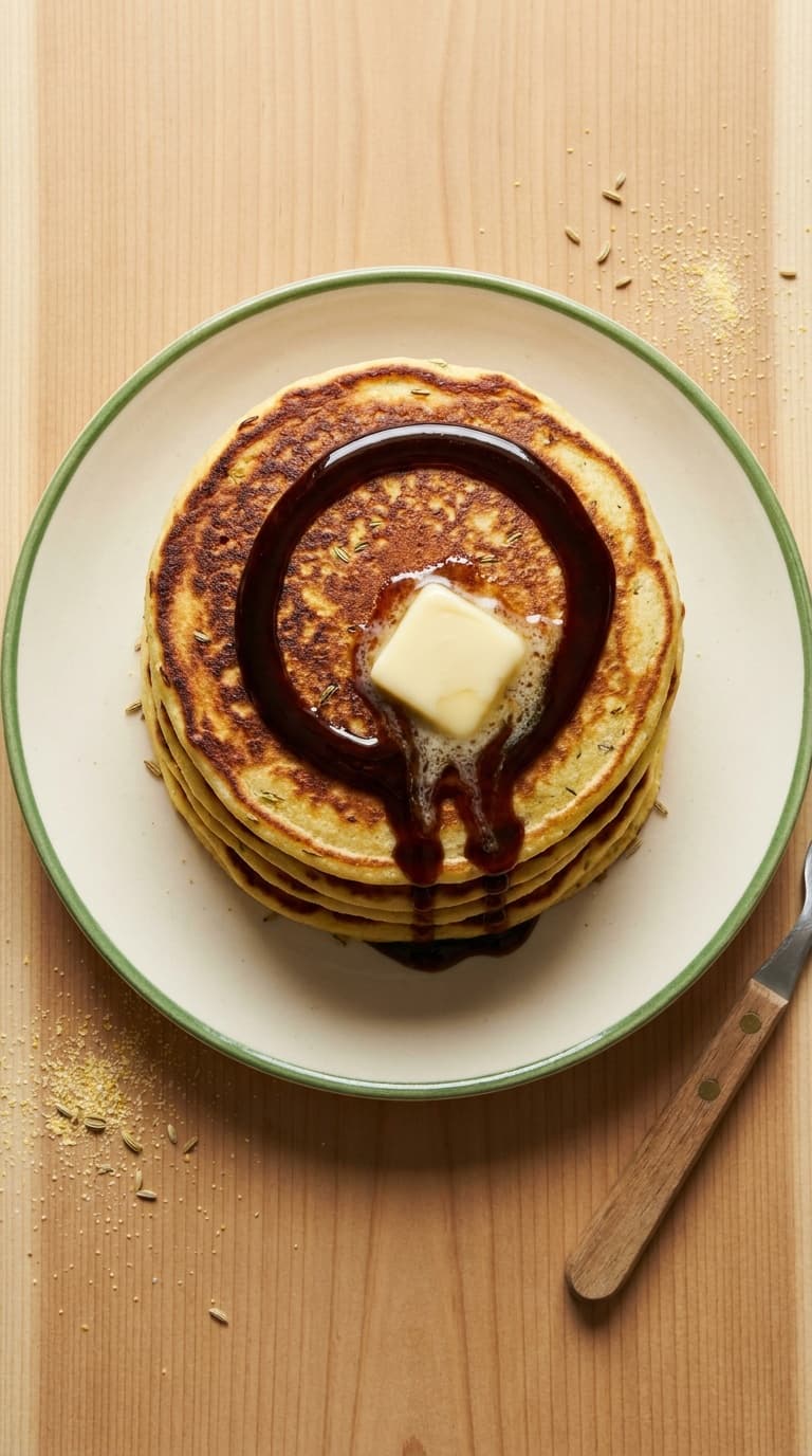 Panqueca de fubá com erva-doce: foto do prato pronto